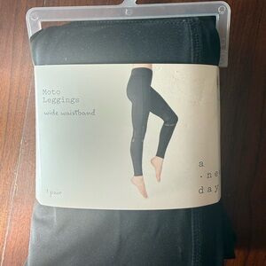 a new day Black Moto Leggings with Wide Waistband